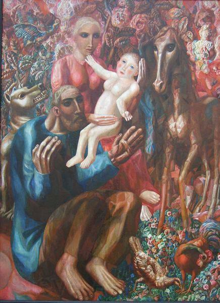 Pavel Filonov A Peasant Family Norge oil painting art